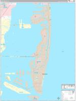 Miami Beach Wall Map Zip Code